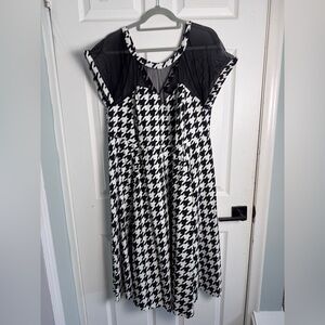 Torrid Black and White Houndstooth Midi Dress